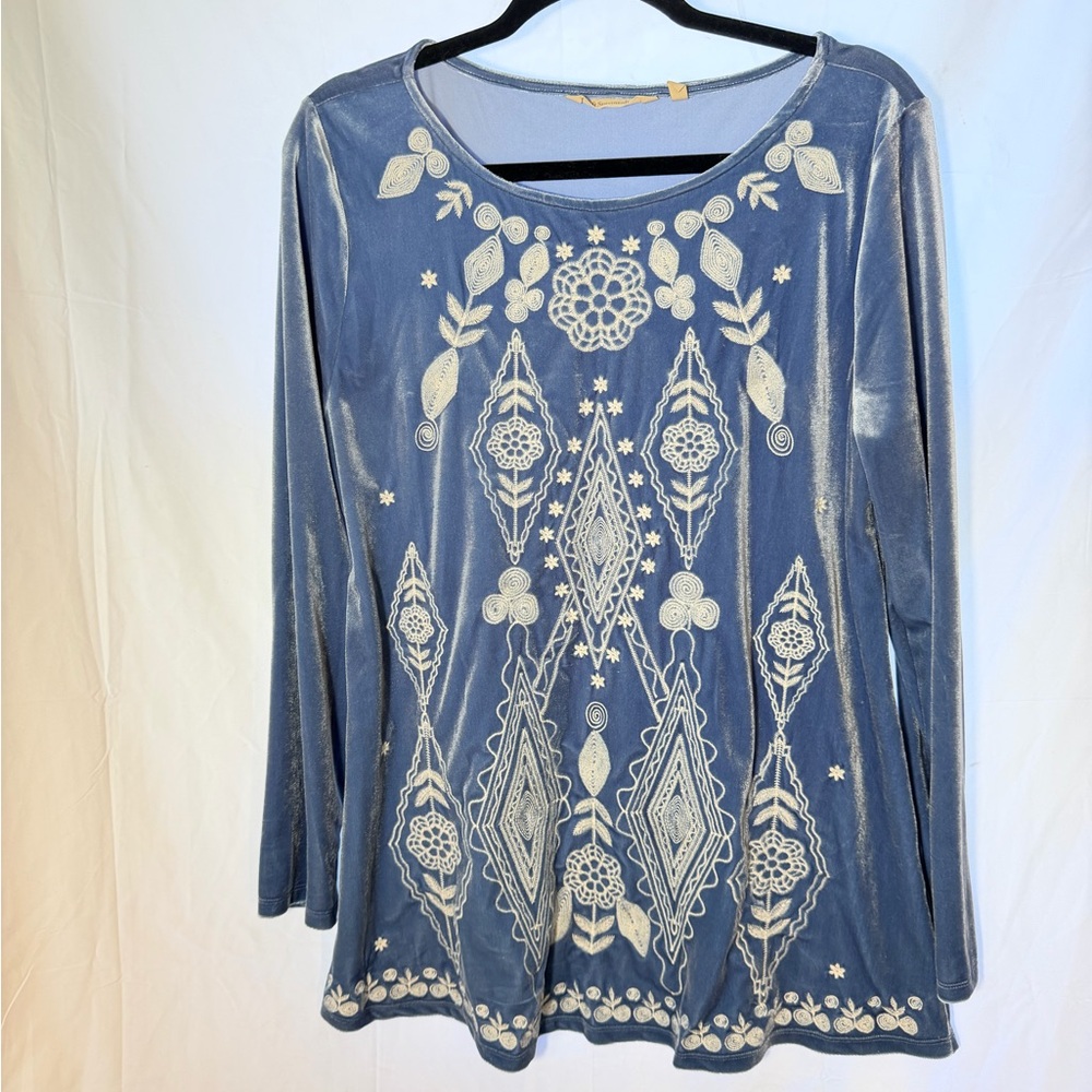 Soft Surroundings Large Embroidered Long Sleeve Tunic Top